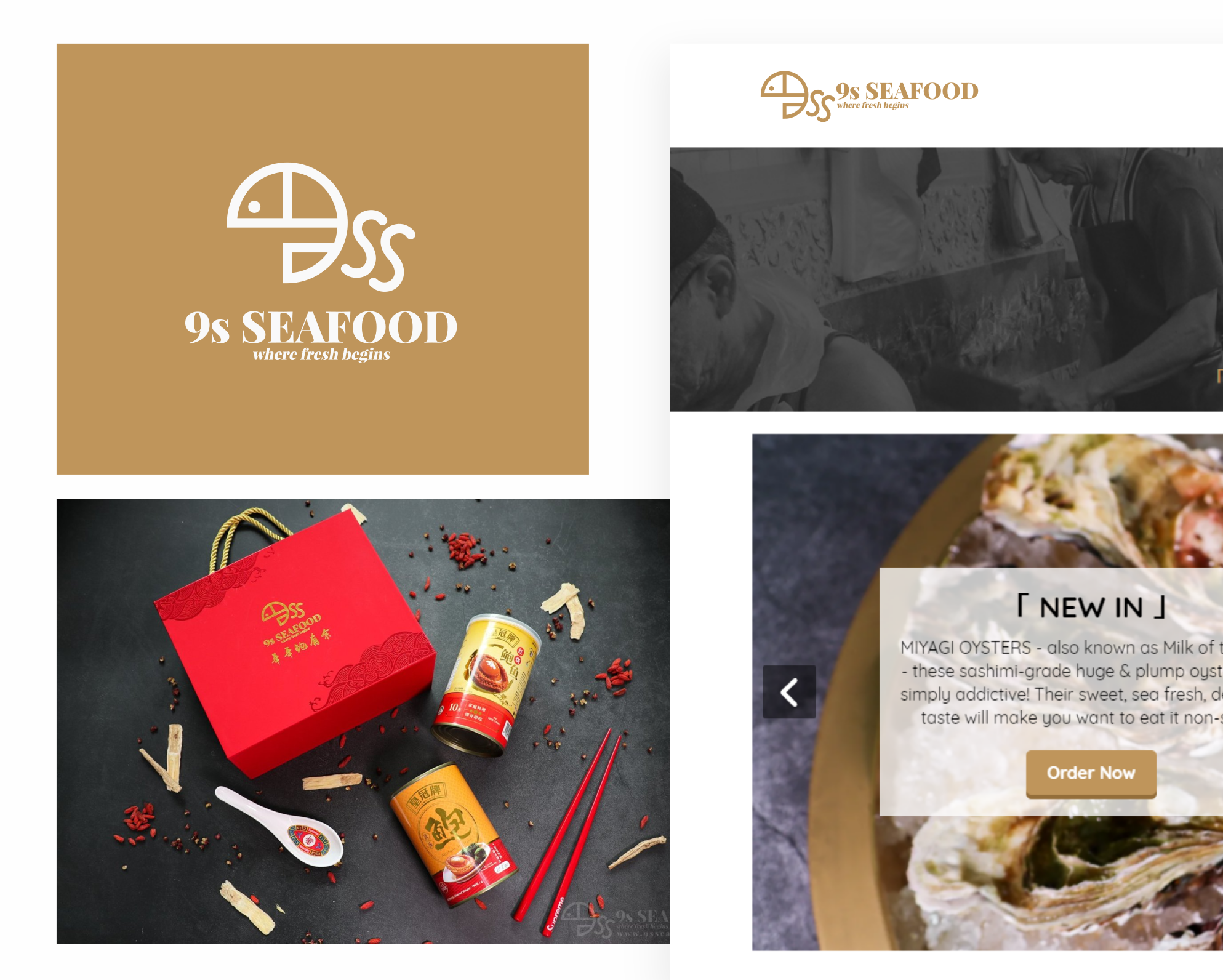 Logo design for 9s Seafood. Designed by Johnery