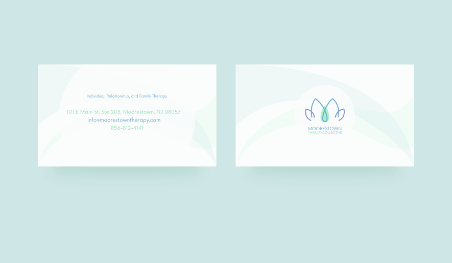 Business card design for Moorestown Therapy Collective. Designed by Johnery