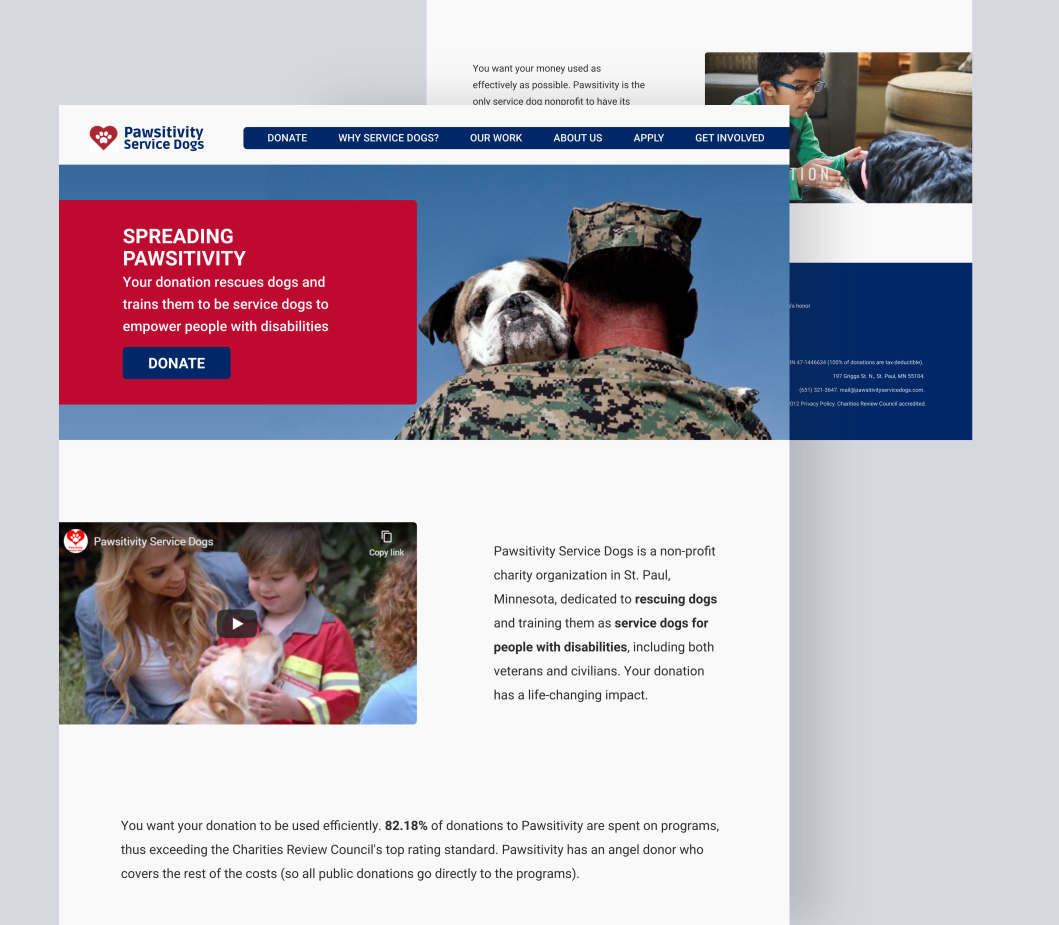 Web design for Pawsitivity. Designed by Johnery