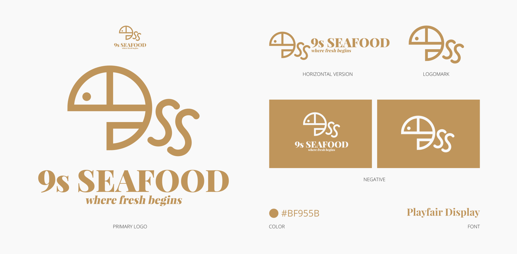 The logo redesign for 9s Seafood