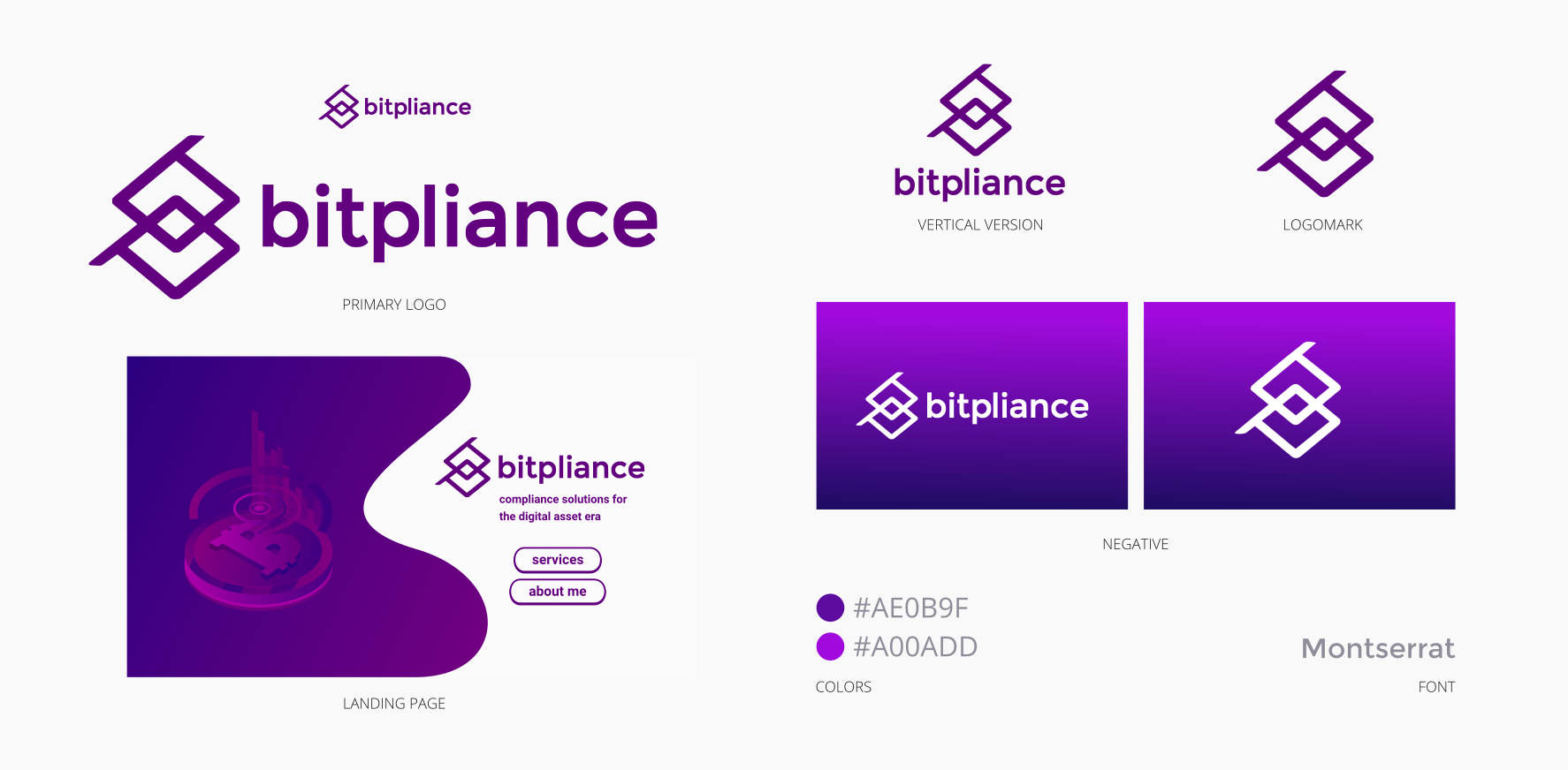 The logo and landing page design for Bitpliance