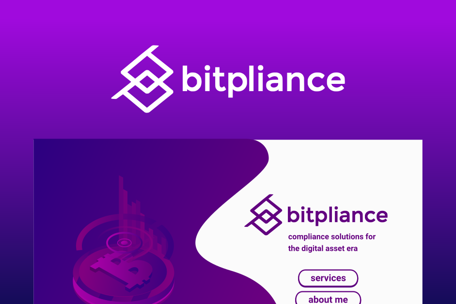Logo and landing page design for Bitpliance. Designed by Johnery