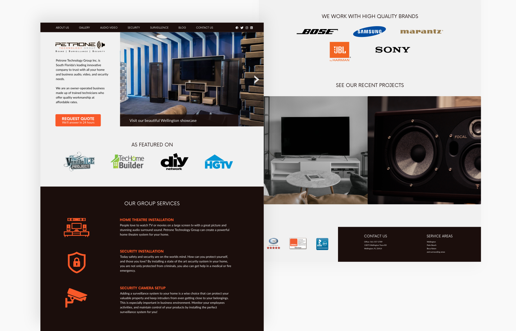 The proposed redesign for Petrone Technology Group's landing page