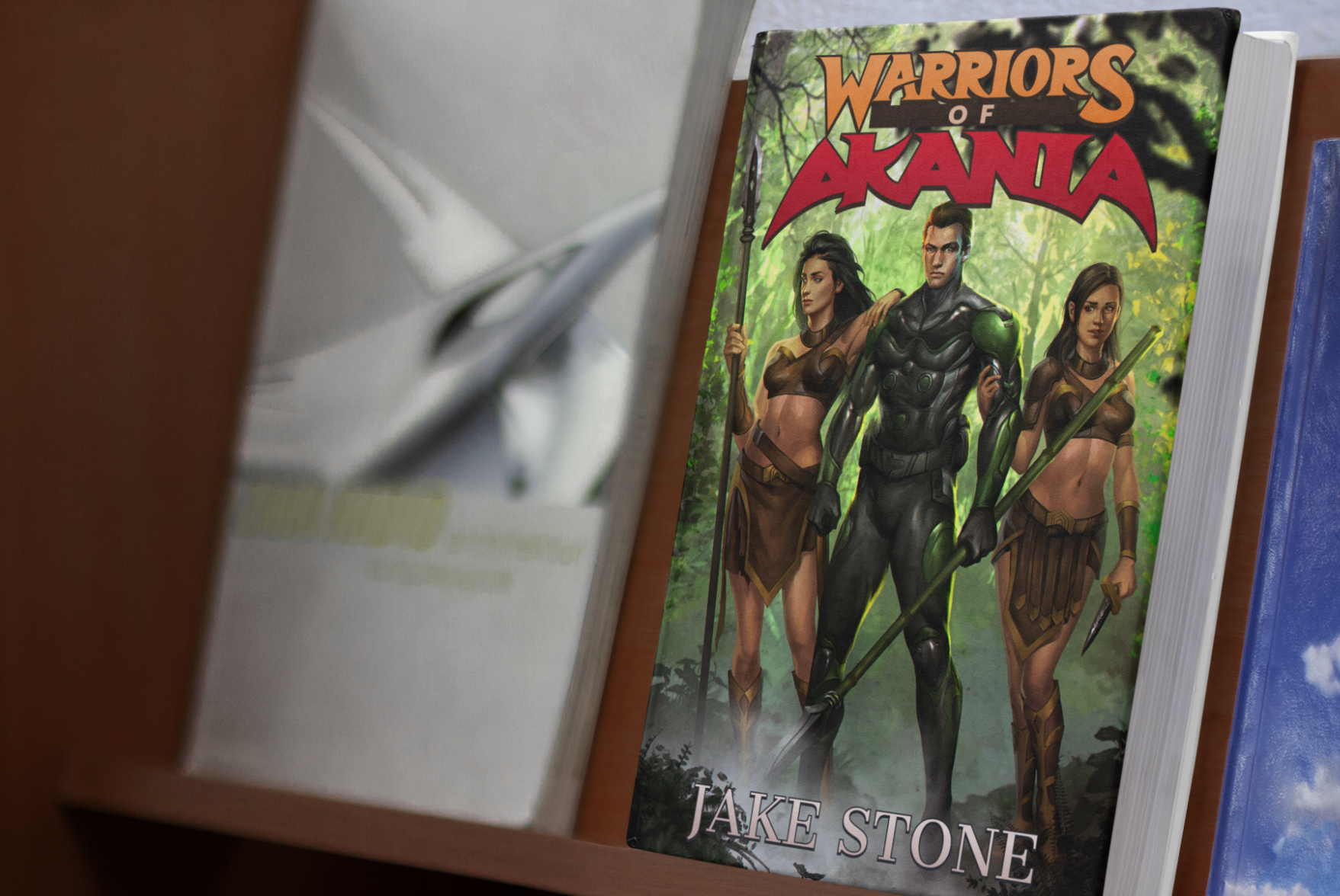 Warriors of Akania on a book shelf