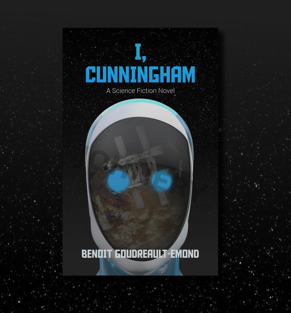 Book cover design for I, Cunningham. Designed by Johnery