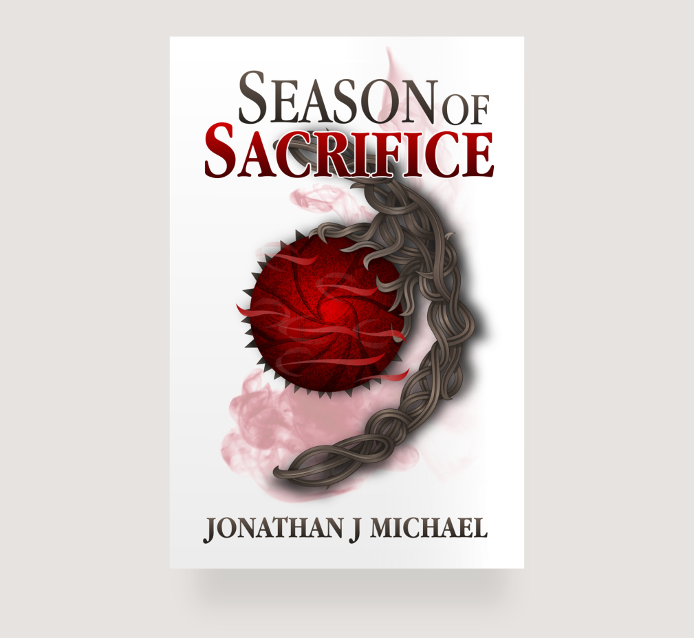 Book cover design for Season of Sacrifice. Designed by Johnery