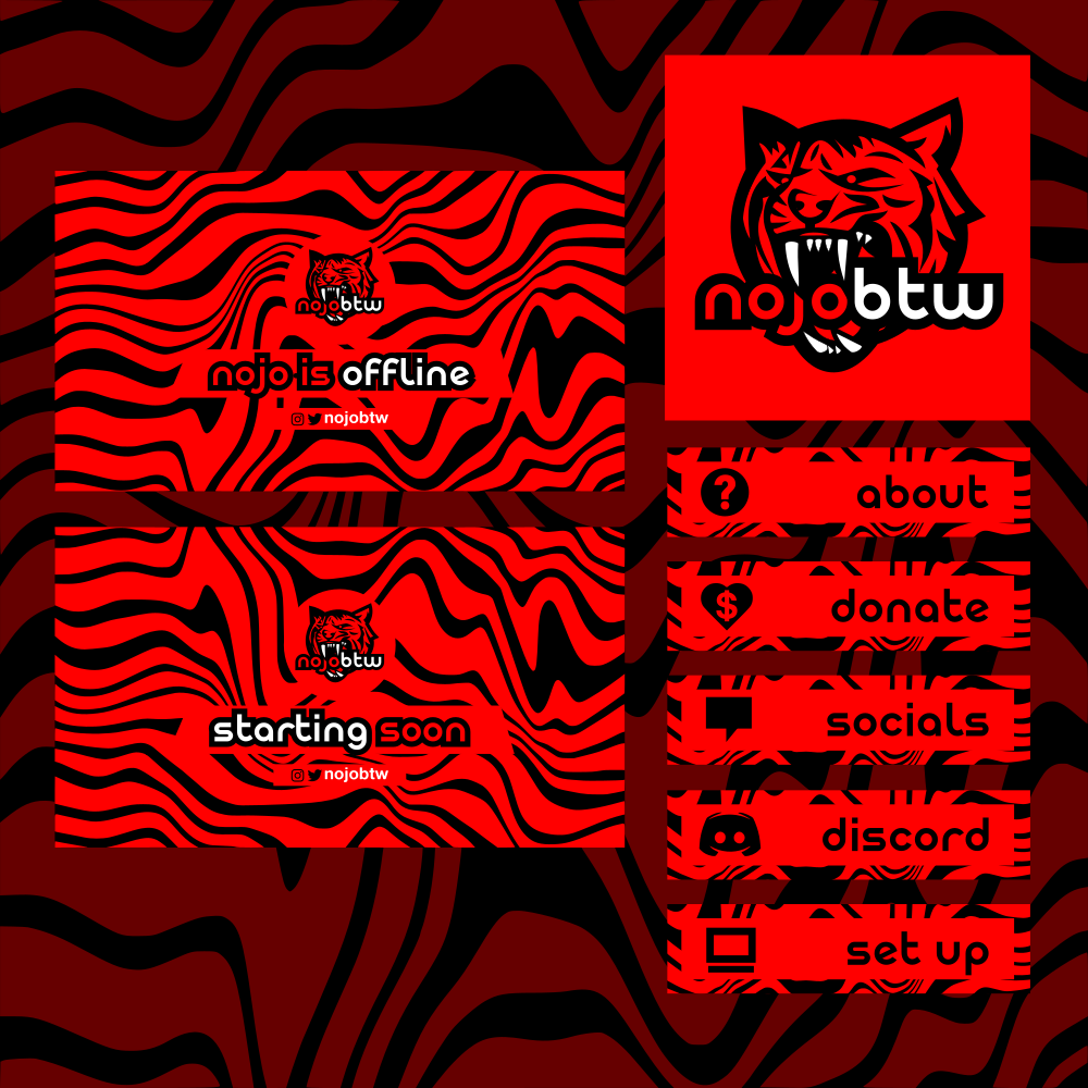 Twitch graphics for nojobtw. Designed by Johnery