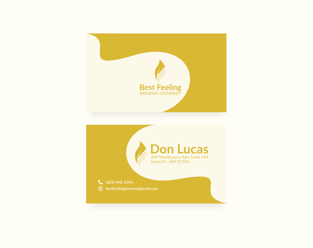 Business card design for Best Feeling Brewing Company. Designed by Johnery