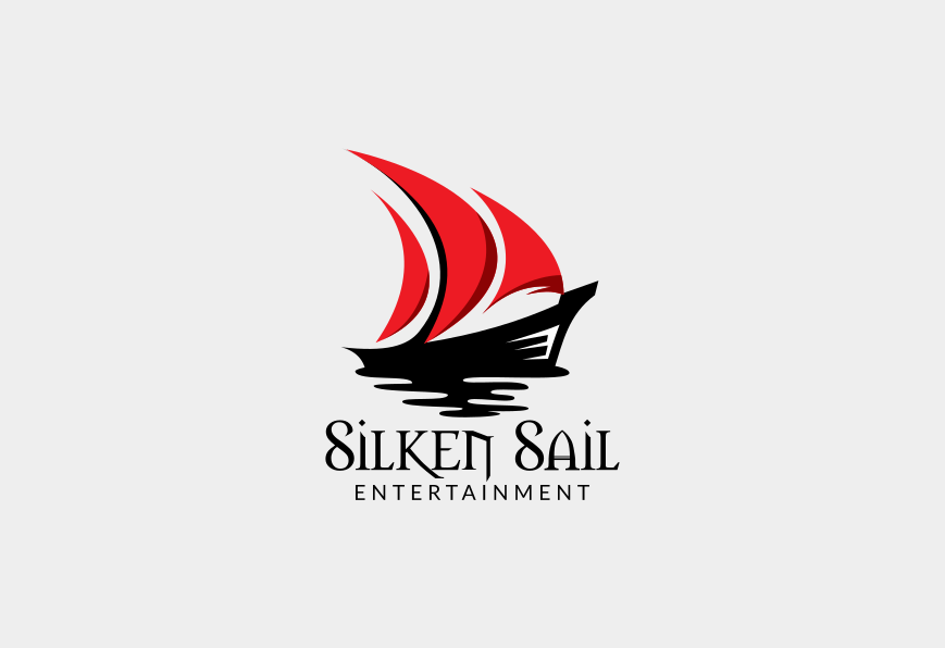 Business logo for Silken Sail Entertainment. Designed by Johnery