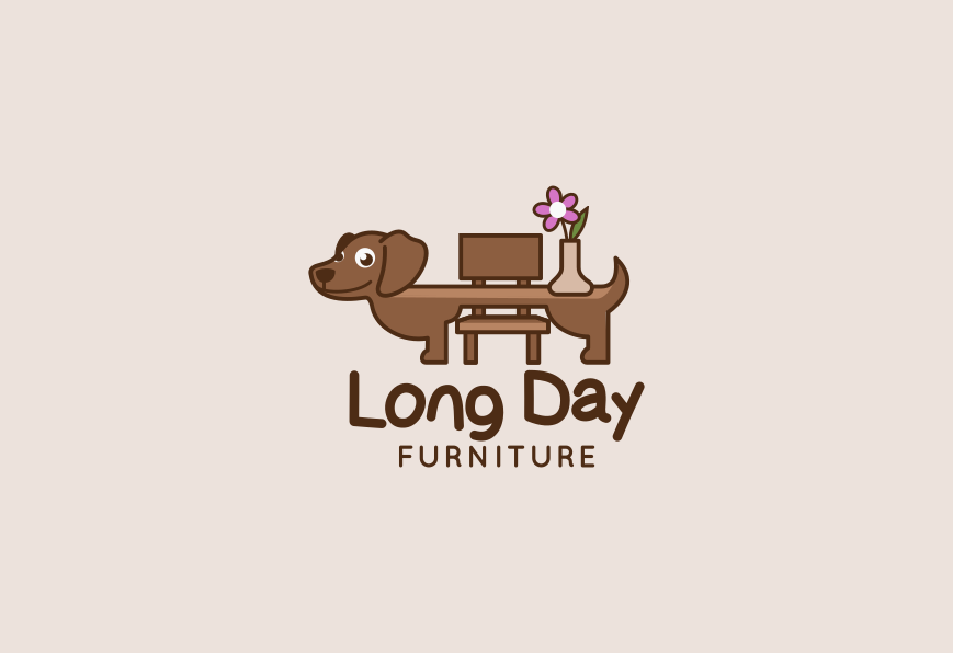 Cartoon logo for Long Day Furniture. Designed by Johnery