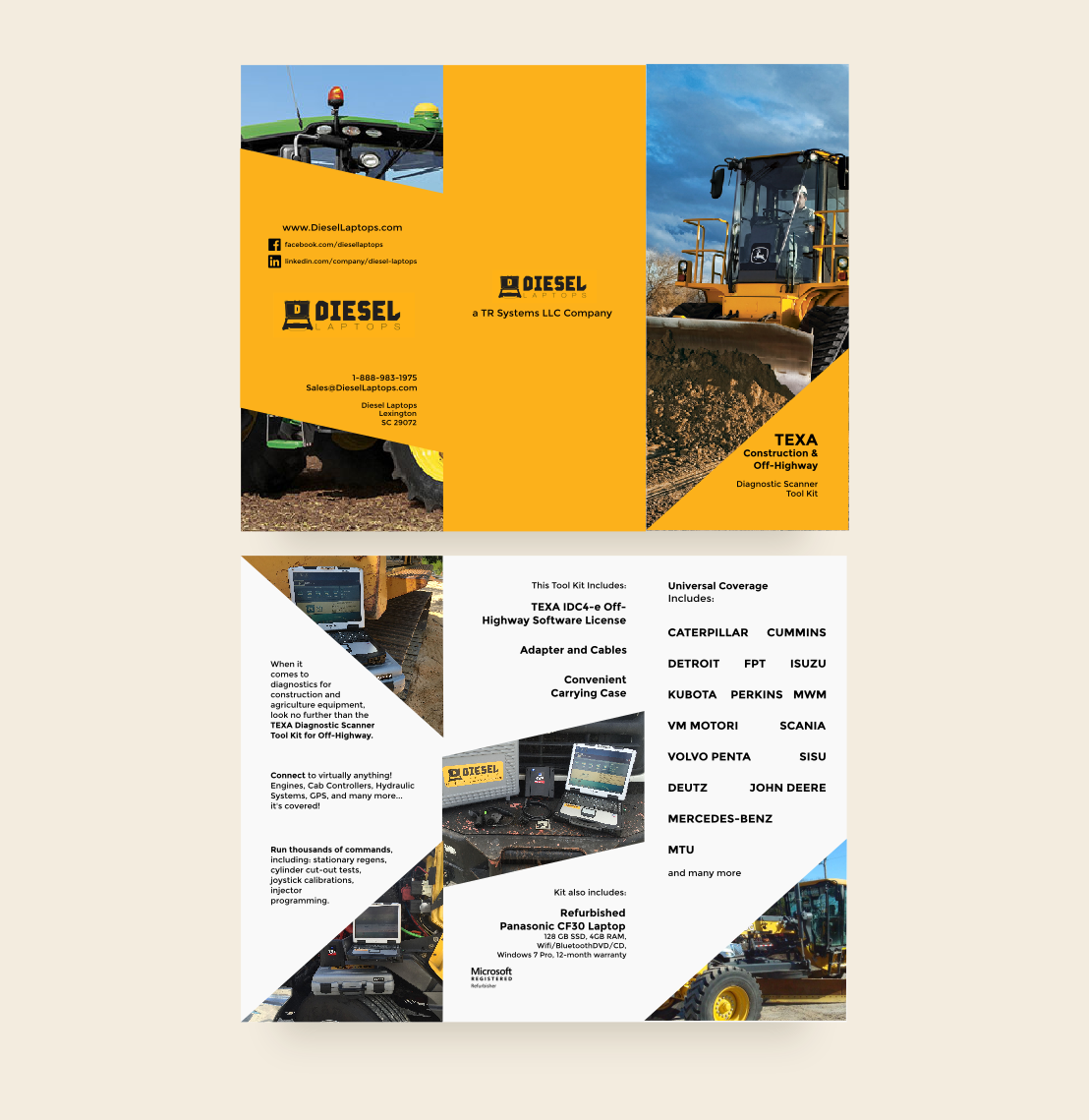 Brochure design for Diesel Laptops. Designed by Johnery