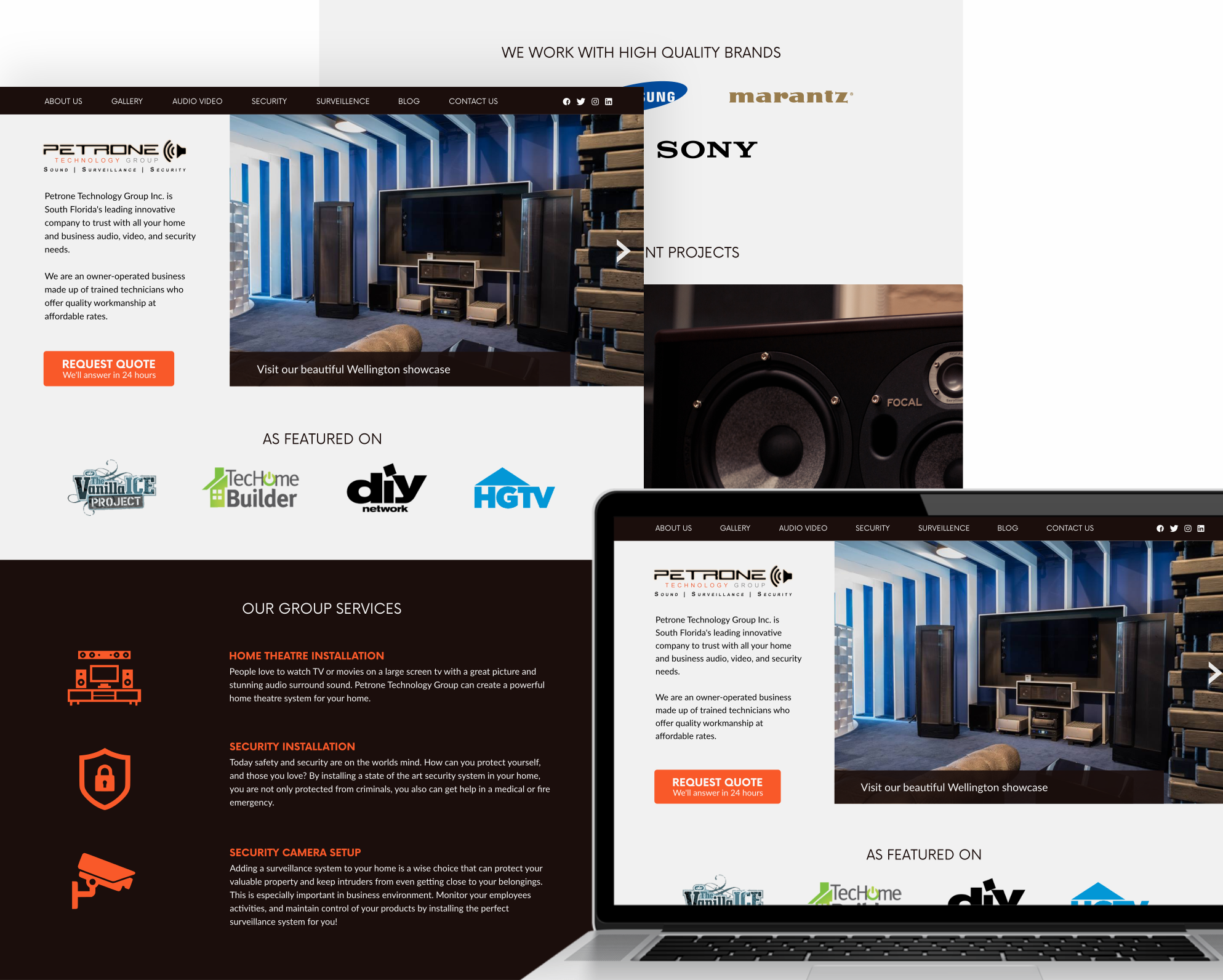 Web design for Petrone Technology Group. Designed by Johnery