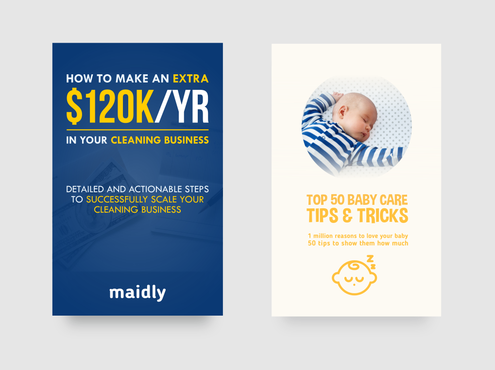 Ebook cover designs for Maidly. Designed by Johnery