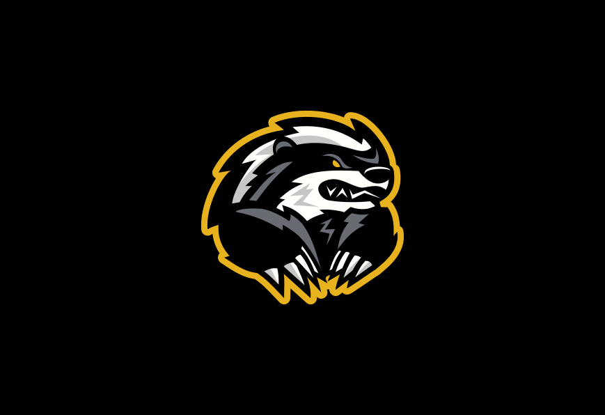 Mascot logo for Honey Badger. Designed by Johnery