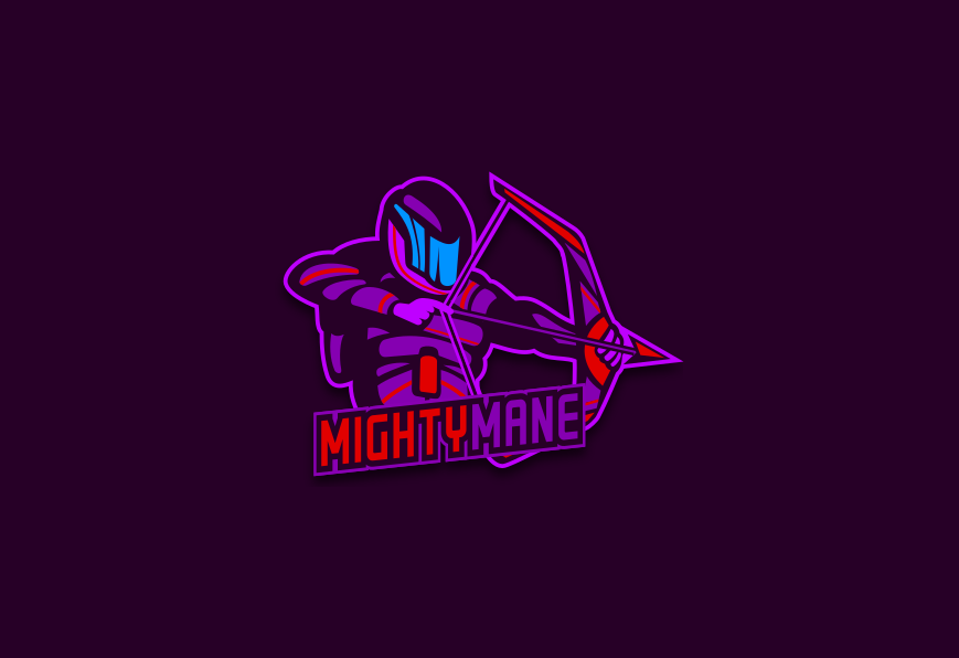 Mascot logo for MightyMane. Designed by Johnery