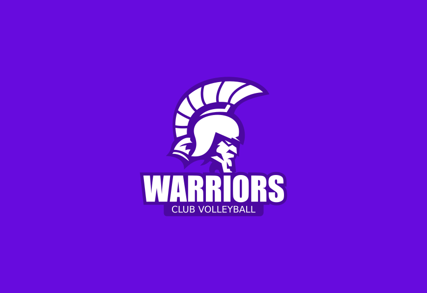 Mascot logo for Warriors Club Volleyball. Designed by Johnery
