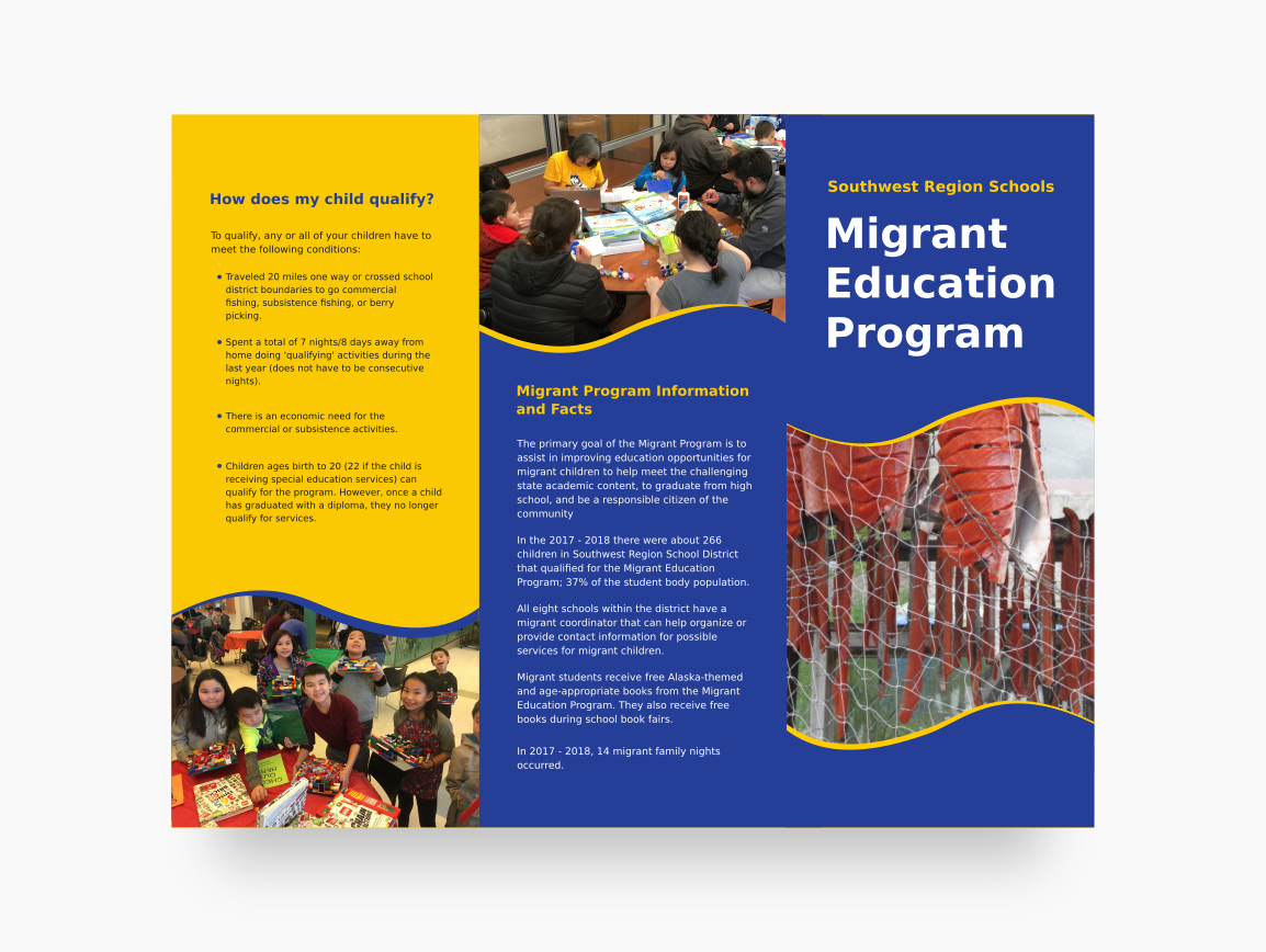 Brochure design for Migrant Education Program. Designed by Johnery