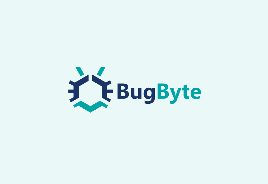 Minimal logo for BugByte. Designed by Johnery