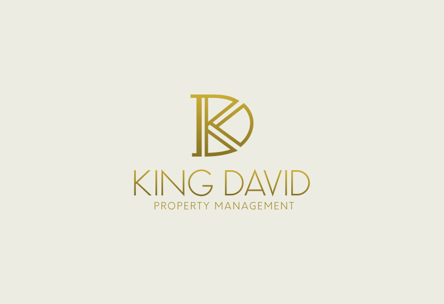 Minimal logo for King David Property Management. Designed by Johnery