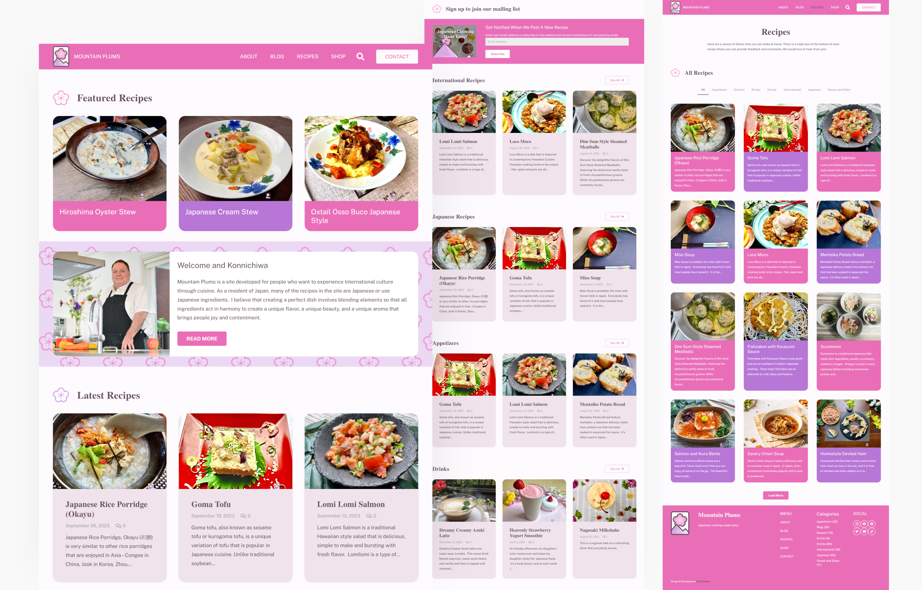 Web design for Mountain Plums. Designed by Johnery